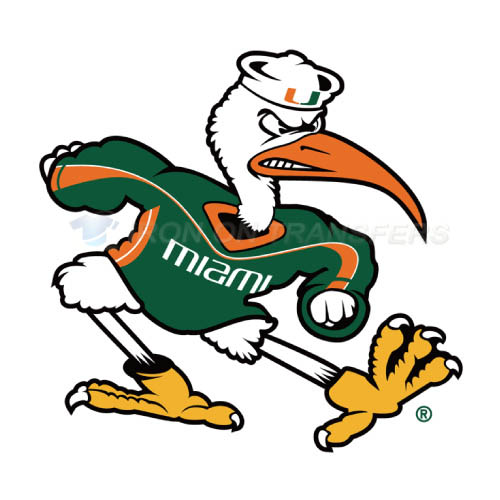 Miami Hurricanes Logo T-shirts Iron On Transfers N5037 - Click Image to Close